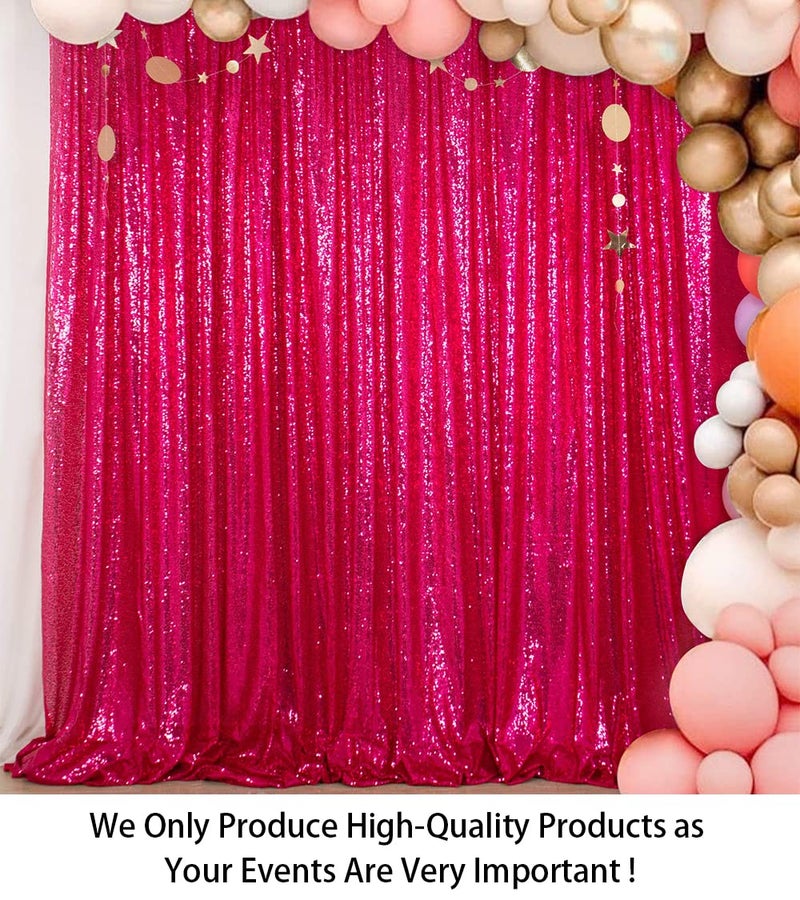 ShiDianYi 4x6ft Hot Pink Sequins Backdrop - Photo Booth Background for Parties Events, Sparkly Photography Decoration - Image 2